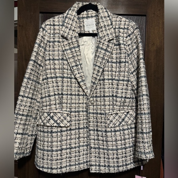 Avec Les Filles One Button Twill Blazer - Picture 1 of 2